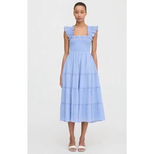 NWOT Hill House Home Ellie Nap Dress Light Blue Glitter Check size S